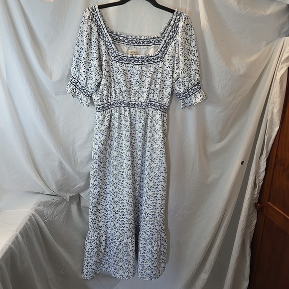 Roolee Dresses & Skirts - Roolee Women's Long Floral Dress Blue/white Cottagecore Peasant Fairy Sz M‎